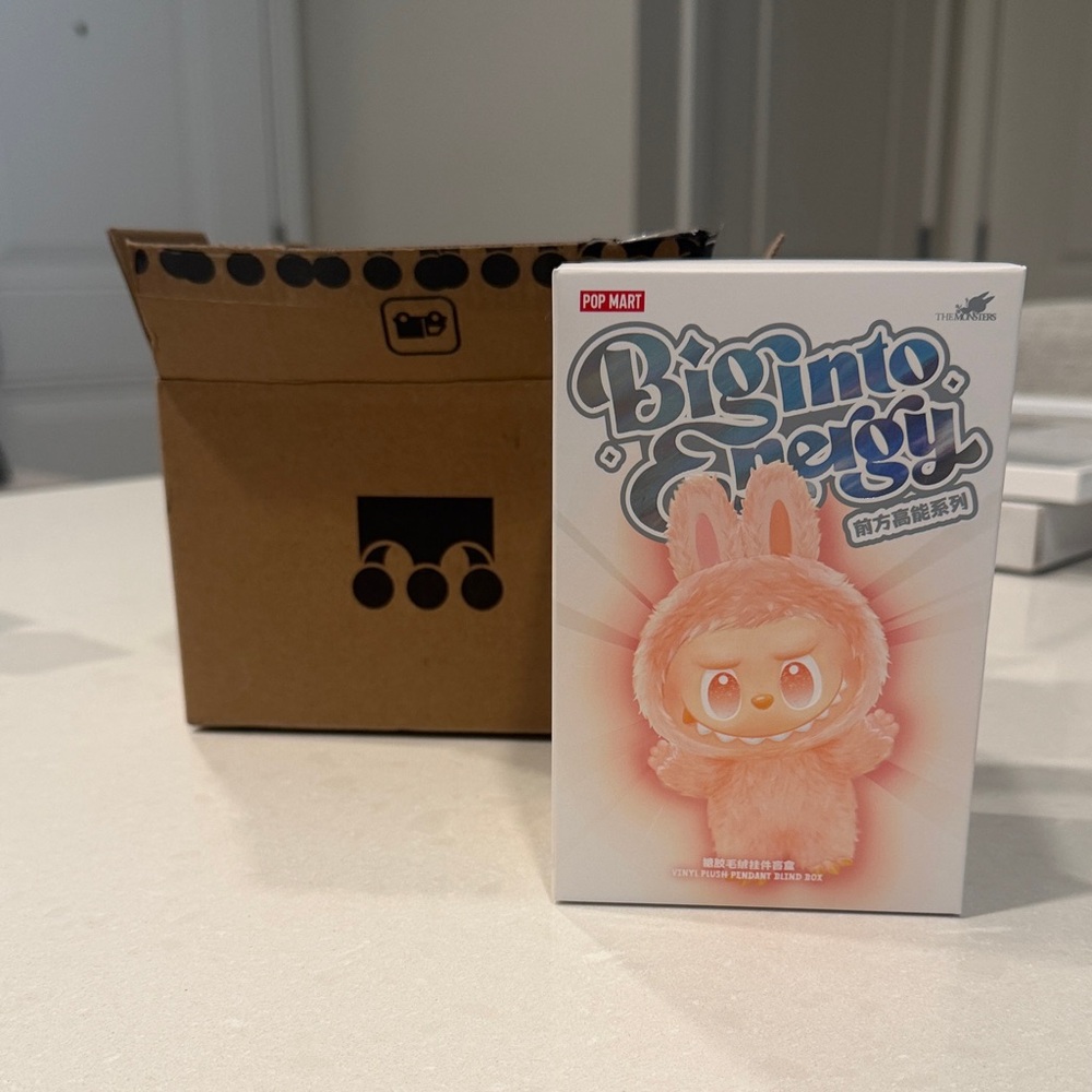 POP MART Big into Energy Pink Plush Vinyl Figure - Happiness